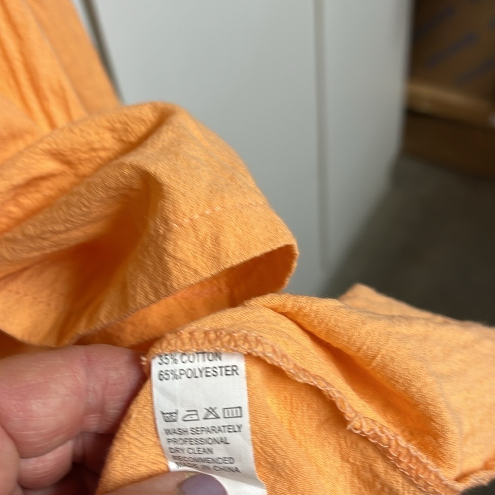 Orange Lightweight Pocket Tunic Dress Coastal Casual Size Medium - Picture 9 of 10